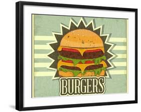 Retro Cover For Fast Food Menu-elfivetrov-Framed Art Print