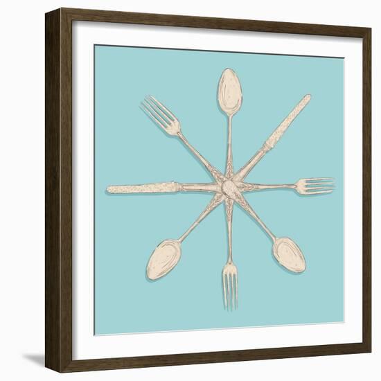 Retro Cutlery-cienpies-Framed Premium Giclee Print