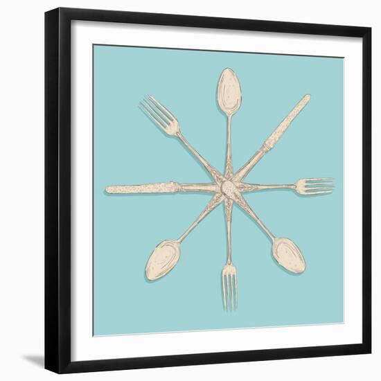 Retro Cutlery-cienpies-Framed Premium Giclee Print