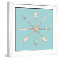 Retro Cutlery-cienpies-Framed Art Print