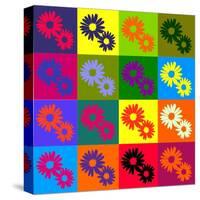 Retro Daisies-kjpargeter-Stretched Canvas