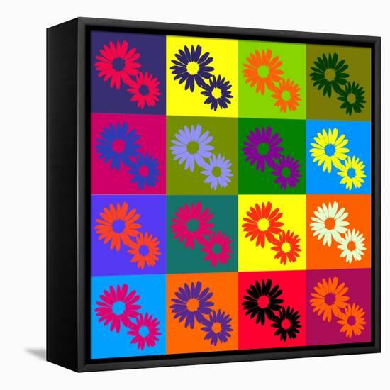 Retro Daisies-kjpargeter-Framed Stretched Canvas