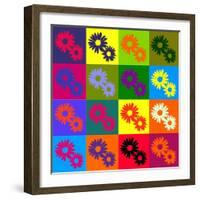 Retro Daisies-kjpargeter-Framed Art Print