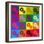 Retro Daisies-kjpargeter-Framed Art Print