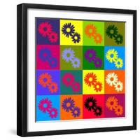 Retro Daisies-kjpargeter-Framed Art Print