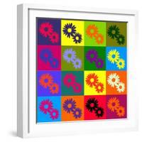 Retro Daisies-kjpargeter-Framed Art Print