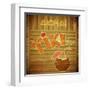 Retro Design Tiki Bar Menu On Wooden Background-elfivetrov-Framed Art Print