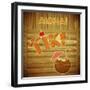 Retro Design Tiki Bar Menu On Wooden Background-elfivetrov-Framed Art Print