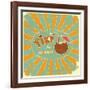 Retro Design Tiki Bar Menu-elfivetrov-Framed Art Print