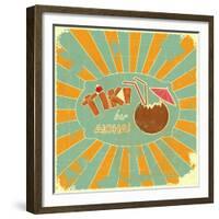 Retro Design Tiki Bar Menu-elfivetrov-Framed Premium Giclee Print