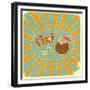 Retro Design Tiki Bar Menu-elfivetrov-Framed Premium Giclee Print