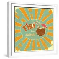 Retro Design Tiki Bar Menu-elfivetrov-Framed Premium Giclee Print