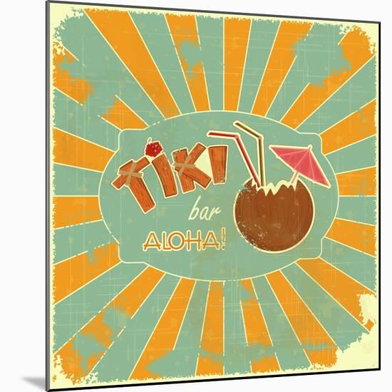 Retro Design Tiki Bar Menu-elfivetrov-Mounted Premium Giclee Print