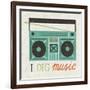 Retro Desktop Boom Box-Michael Mullan-Framed Art Print