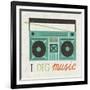 Retro Desktop Boom Box-Michael Mullan-Framed Art Print