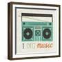 Retro Desktop Boom Box-Michael Mullan-Framed Art Print