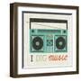 Retro Desktop Boom Box-Michael Mullan-Framed Art Print