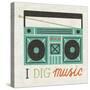 Retro Desktop Boom Box-Michael Mullan-Stretched Canvas