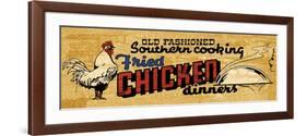 Retro Diner Chicken-null-Framed Art Print