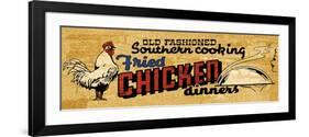 Retro Diner Chicken-null-Framed Art Print