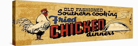 Retro Diner Chicken-null-Stretched Canvas