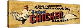 Retro Diner Chicken-null-Stretched Canvas