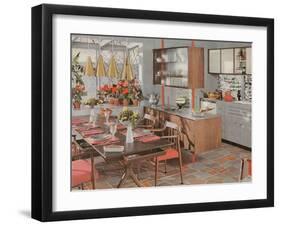 Retro Dining Room-null-Framed Art Print