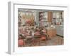 Retro Dining Room-null-Framed Art Print