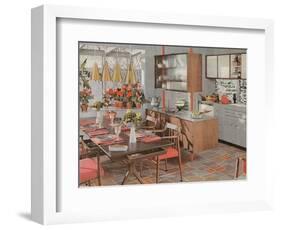 Retro Dining Room-null-Framed Art Print