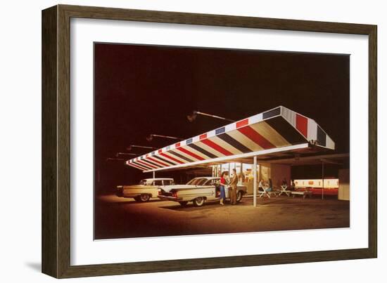 Retro Drive-In-null-Framed Art Print