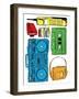 Retro Electronix Colored-Milli Villa-Framed Art Print