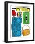 Retro Electronix Colored-Milli Villa-Framed Art Print