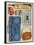 Retro Electronix Mute Colored-Milli Villa-Framed Stretched Canvas