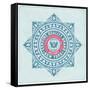 Retro Emblem, Heraldic Elements-Roverto-Framed Stretched Canvas