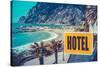 Retro Euro Beach Hotel Sign-Mr Doomits-Stretched Canvas