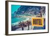 Retro Euro Beach Hotel Sign-Mr Doomits-Framed Photographic Print