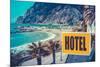 Retro Euro Beach Hotel Sign-Mr Doomits-Mounted Photographic Print