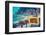 Retro Euro Beach Hotel Sign-mrdoomits-Framed Photographic Print