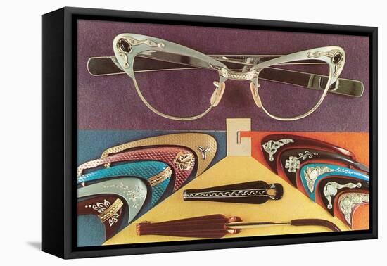 Retro Eyeglasses-null-Framed Stretched Canvas