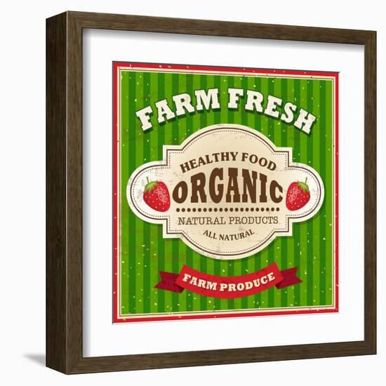 Retro Farm Fresh Poster Design-Catherinecml-Framed Art Print