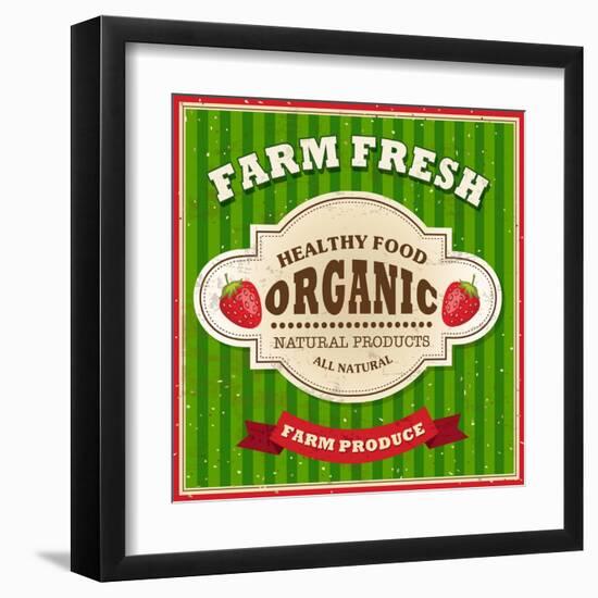 Retro Farm Fresh Poster Design-Catherinecml-Framed Art Print