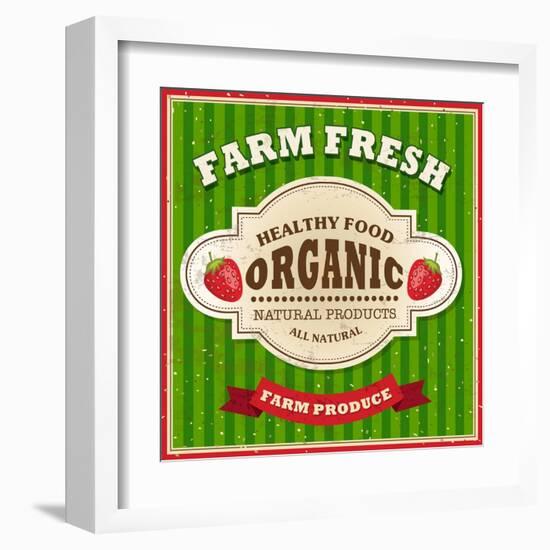 Retro Farm Fresh Poster Design-Catherinecml-Framed Art Print