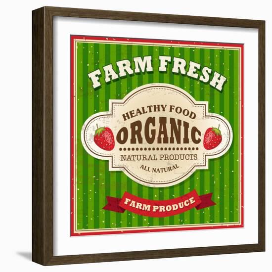 Retro Farm Fresh Poster Design-Catherinecml-Framed Art Print