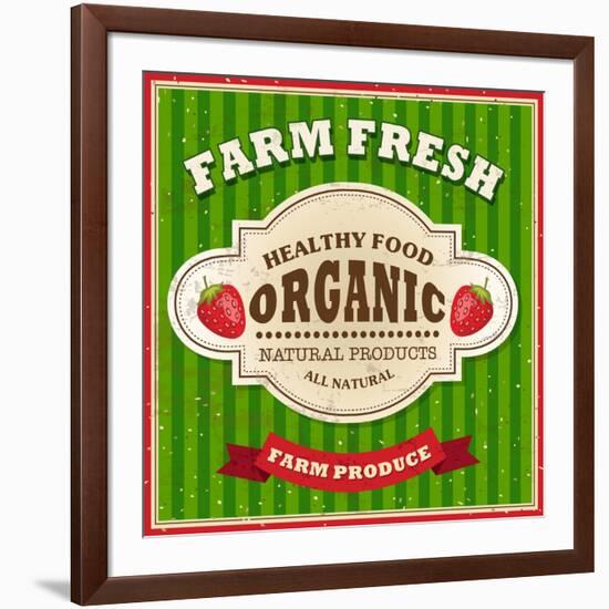 Retro Farm Fresh Poster Design-Catherinecml-Framed Art Print