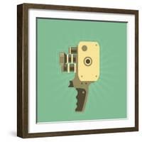 Retro Film (Video) Camera with Handle-AnnSunnyDay-Framed Art Print