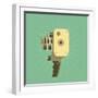 Retro Film (Video) Camera with Handle-AnnSunnyDay-Framed Art Print