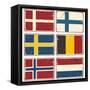 Retro Flags-Lukeruk-Framed Stretched Canvas