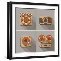 Retro Flat Arts Icon-YasnaTen-Framed Art Print