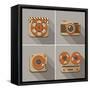 Retro Flat Arts Icon-YasnaTen-Framed Stretched Canvas