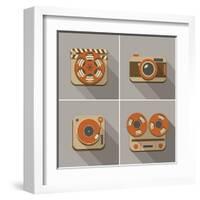 Retro Flat Arts Icon-YasnaTen-Framed Art Print